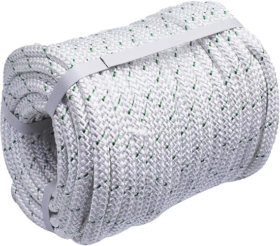 3/7 Inch x 150 Feet 4800Lbs Double Braid Polyester Rope Breaking Strength Strong Pulling Rope