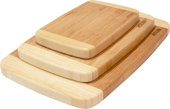 Joyce Chen Bamboo Cutting Board Set 3 Pack (Small, Medium, and Large)