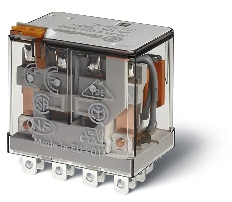 FINDER 56.34.9.024.0000 12 AMP, 24 VDC Coil, 4PDT, Agni Contact, Plug-in, Relay