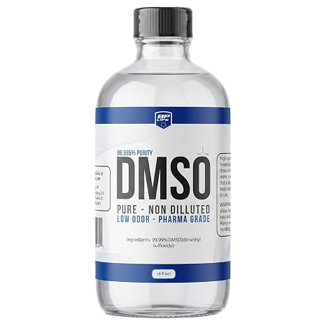 DMSO Liquid 99.9% Pure Low Odor, 8 oz Glass Bottle, Dimethyl Sulfoxide