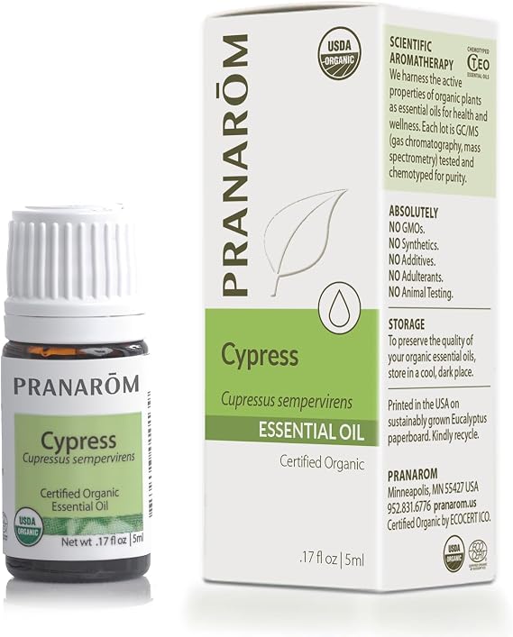 Pranarom - Cypress Essential Oil 5ml - Wellness Enthusiasts - Diffusing for Relaxation Therapy - Certified Organic Purity - 100% Pure, Certified Organic, Non-GMO