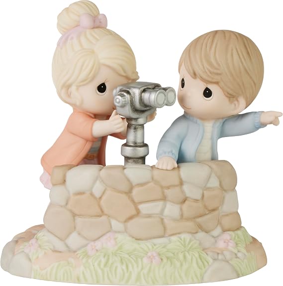 Precious Moments Couples Figurine | Theres A Beautiful Future Before Us Bisque Porcelain Figurine | Valentine's Day Gift | Hand-Painted