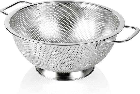 Gulex Colander Stainless Steel 5-Quart, Strainer Kitchen, Dishwasher Safe