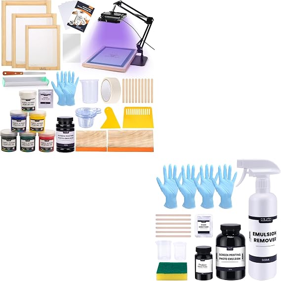 Caydo 54 Pieces Screen Printing Kit with Screen Printing Emulsion Kit