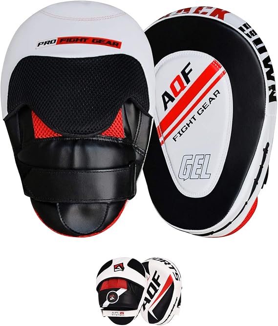 AQF Boxing Pads Adult, Muay Thai Training Focus Pads, Rex Leather Kickboxing Foam Pads