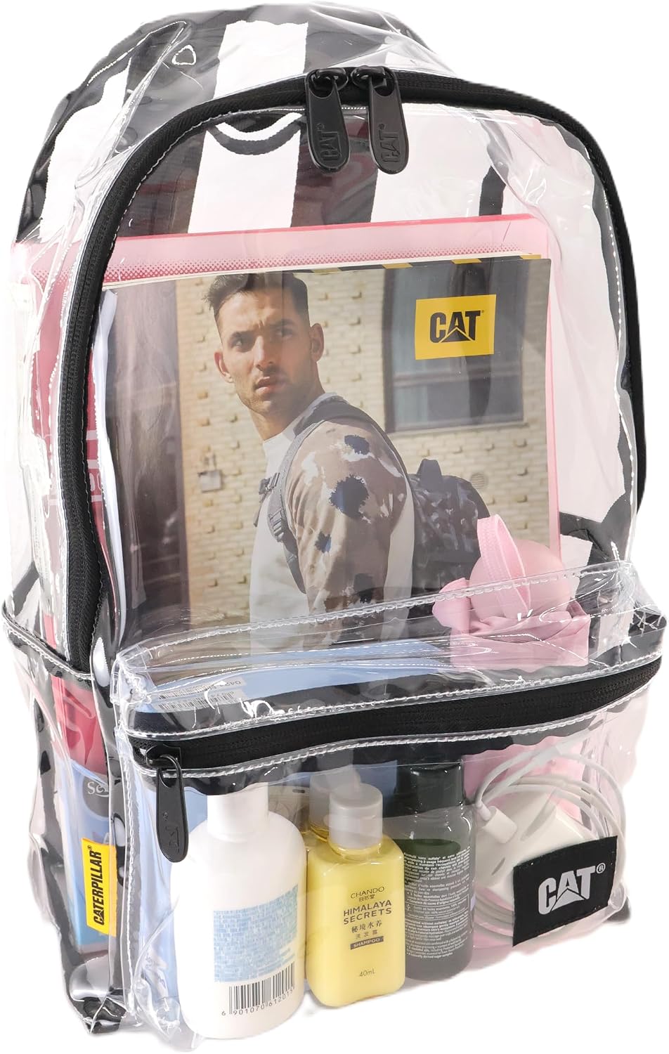 Caterpillar Clear Backpack, Transparent Design, Transparent backpack, See Through Backpack