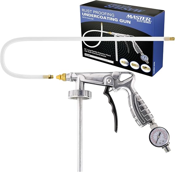 Master Elite Undercoating Spray Gun with Regulator, Flexible Extension Wand