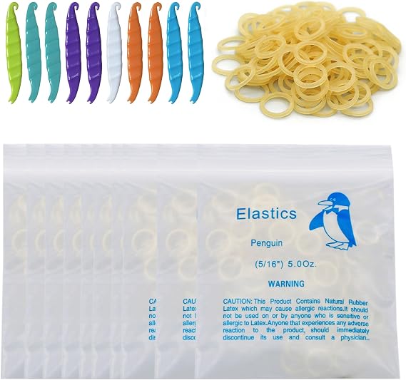 1000 pcs Orthodontic Rubber Bands for Braces Medium Force 5/16" 5.0 OZ
