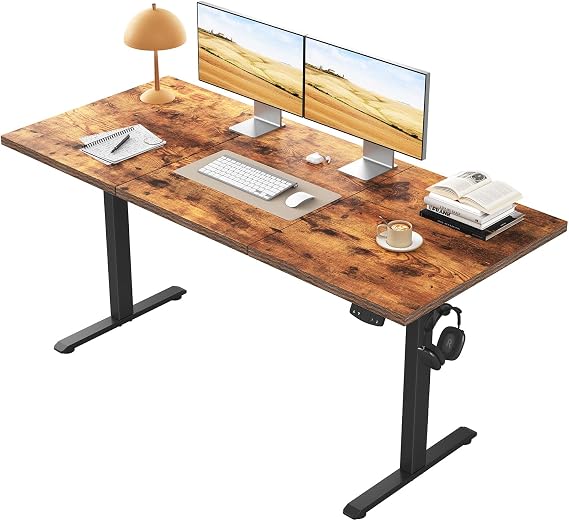 Klicelor Height-adjustable desk 160 x 60 cm with 2 storage spaces