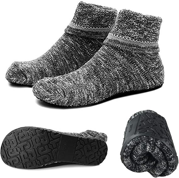 AIYUE Women Non-slip Fuzzy Slipper Socks with Waterproof Soles Rubber Bottom Grippers