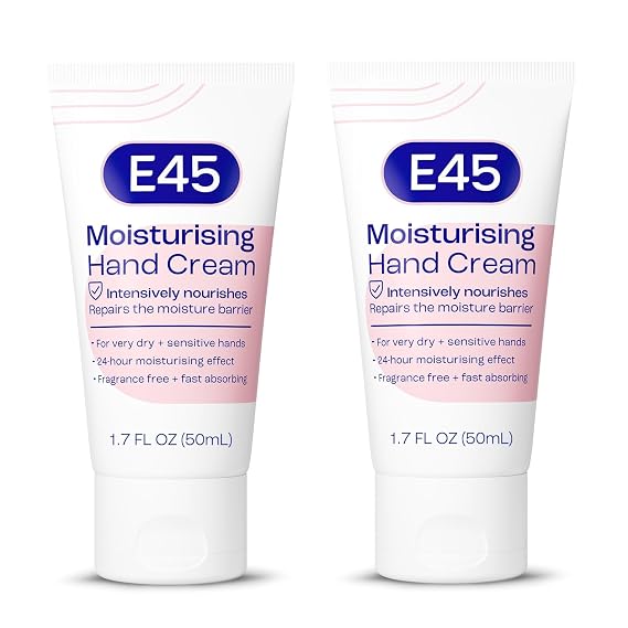 E45 Hand Lotion Travel Size, Fragrance-Free, For Dry Sensitive Skin, 1.7 Oz