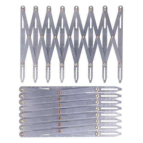 Aluminum Expanding Sewing Gauge, Adjustable Button Guide Measure, Quilting Marking Equal Space Divider Tool, Multifunctional Button Guide Spacing Device for Craft, Pleat, Button