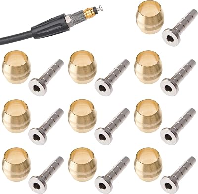 VANSIHO Bicycle Brake Olive and Brass Insert Kit - Essential Components for Shimano BH90 Avid Sram Hydraulic Disc Brake Systems - Pack of 10