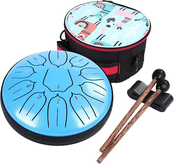 Ubblove Steel Tongue Drum for Kids: 6 Inch 11 Note Rain Drum for Beginners