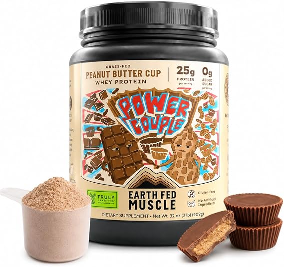Earth Fed Muscle Power Couple Peanut Butter Cup Whey Protein Isolate