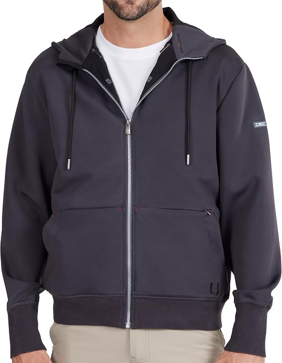 SCOTTeVEST Skubatu Hoodie for Men, 21 Pockets, Zip-Up for Travel | Soft 4-Way Stretch Travel Hoodie with Water and Stain-Resistant Fabric, Wrinkle Resistance, Secure Storage, and Comfort