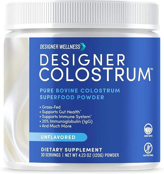 Designer Wellness, Unflavored, Colostrum Powder, Gut Health, 30 Servings