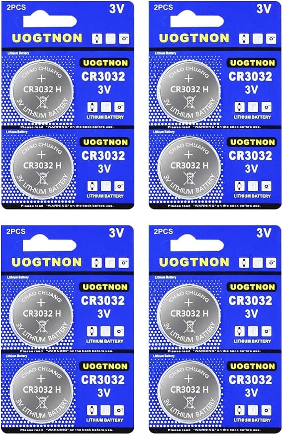 UOGTNON CR3032 3V Lithium Battery -Pack of 8