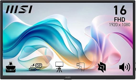 MSI 15.6 PRO MP165 E6, Kurumsal Portatif Monitör, FHD, Flat, 16:9, IPS, 60Hz 4ms