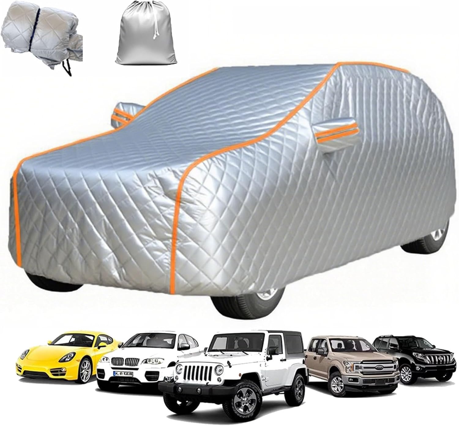 Outdoor Car Cover Anti-Hail for Ford Focus 3 MK3 RS St Car Covers Rain and Snow Proof Custom Fit,Thick Scratchproof for All SeasonsSilver-CT,208