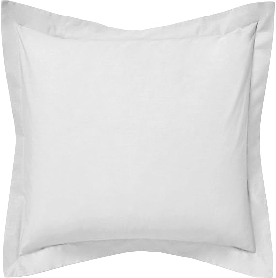 Saffron Decorative Cushion Cover Throw Pillowcase White 22x22 inch (55x55 cm) Cotton Plain 2" Flange Border Solid Removable Cover, Insert not Included
