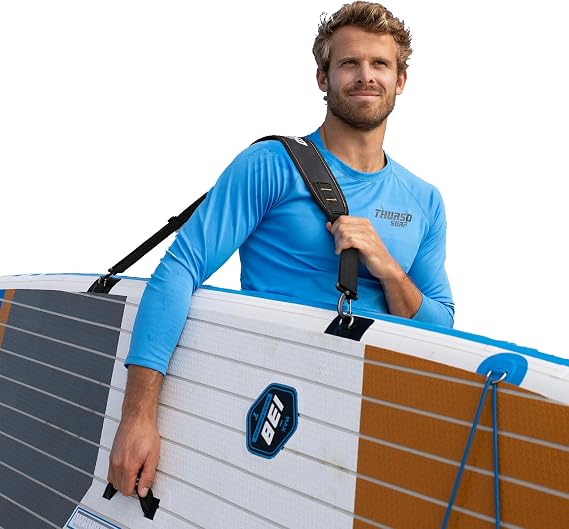 THURSO SURF SUP Shoulder Carry Strap Padded Sling Paddle Board Accessories | Nylon webbing, swivel clips, 41-57 in adjustable, iSUP and hard board, kayak carry, for women and men, folds compact