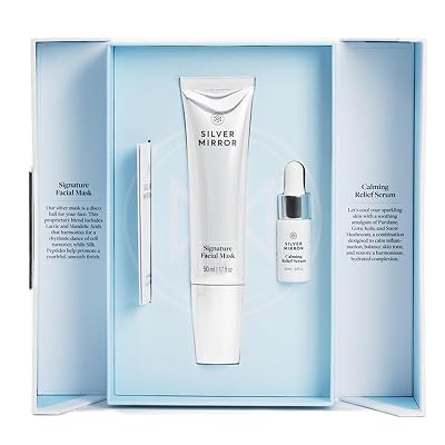 Signature Facial Mask 1.7 fl oz & Serum 0.33 fl oz, Skin Care Set, 2-Step Face Tightening and Lifting Skincare, Anti Wrinkle, with Hyaluronic Acid, for Instant Face Lift