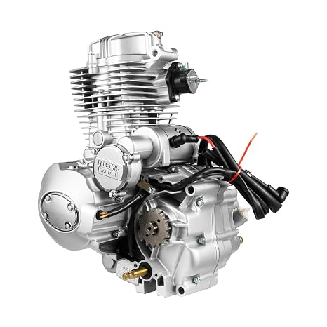 200CC 250CC ATV Motor Engine 4 Stroke Motor Engine, Manual Gear Shift 5-Speed ATV Engine, 7500RPM Single Cylinder Air Cooling Engine, 14HP Vertical Engine Motor Kit, CDI System, Fits for Dirt