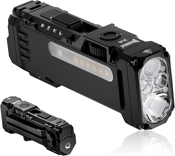 WUBEN X4 EDC Flashlight Rechargeable with RGB Light & Tail Switch | 1500 Lumens Mini Tactical Flashlight with Clip, Small Handheld Flashlight for Camping,Emergency,Night Reading&Night Walks Ecl
