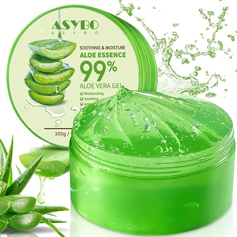 300 ml Aloe Vera Gel - 99% Pure Aloe Vera Moisturising Cream for Face and Body Natural Aloe Cream for Dry Skin Sunburn Acne