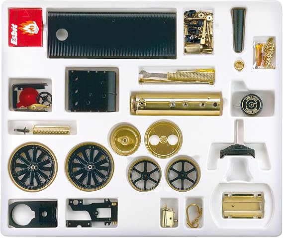 Wilesco D 416 Dampftraktor Black/Brass Model Kit for Teens & Young Adults, Includes Assembly Kit Components & Instructions