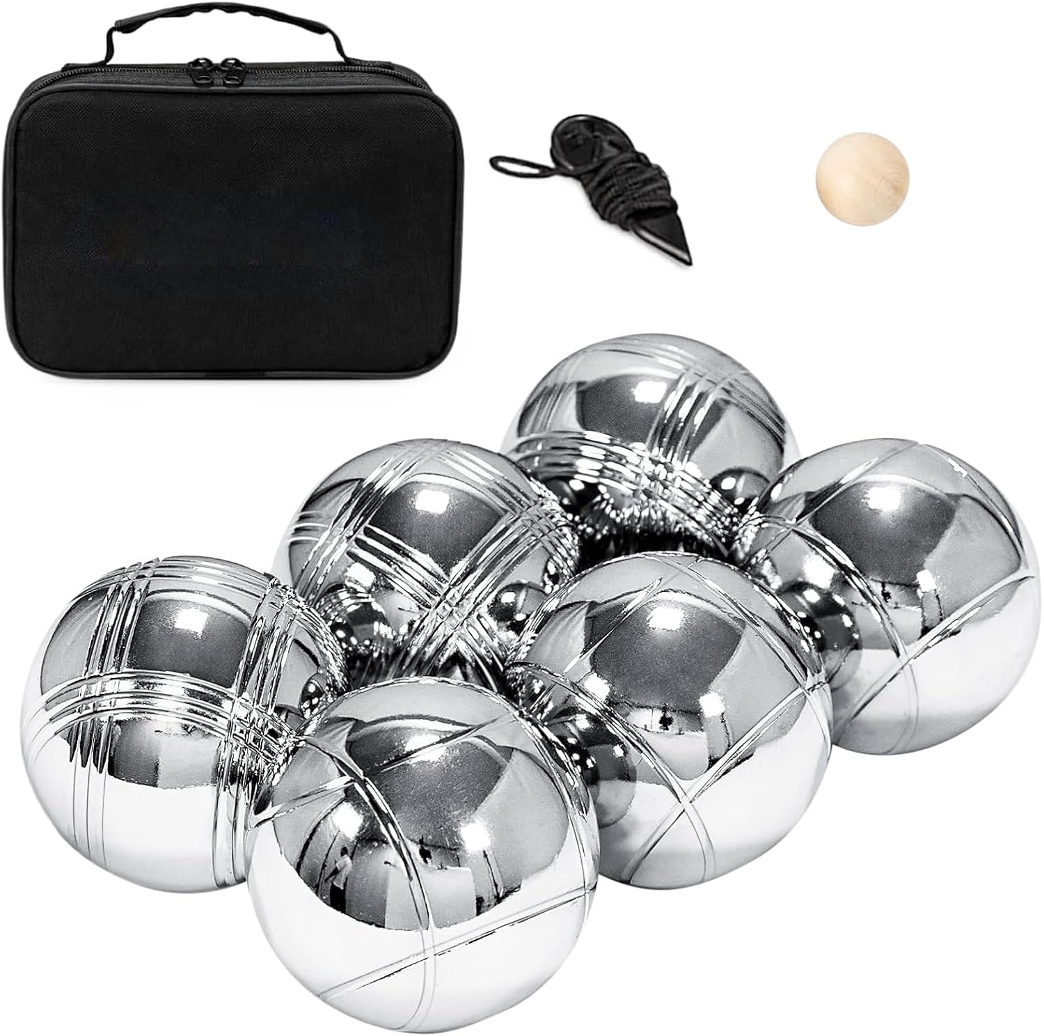 Bowling balls, multipurpose fun toy kit with carrying bag - Outdoor steel balls - For backyards, beaches, picnics, vacations and outdoor activities