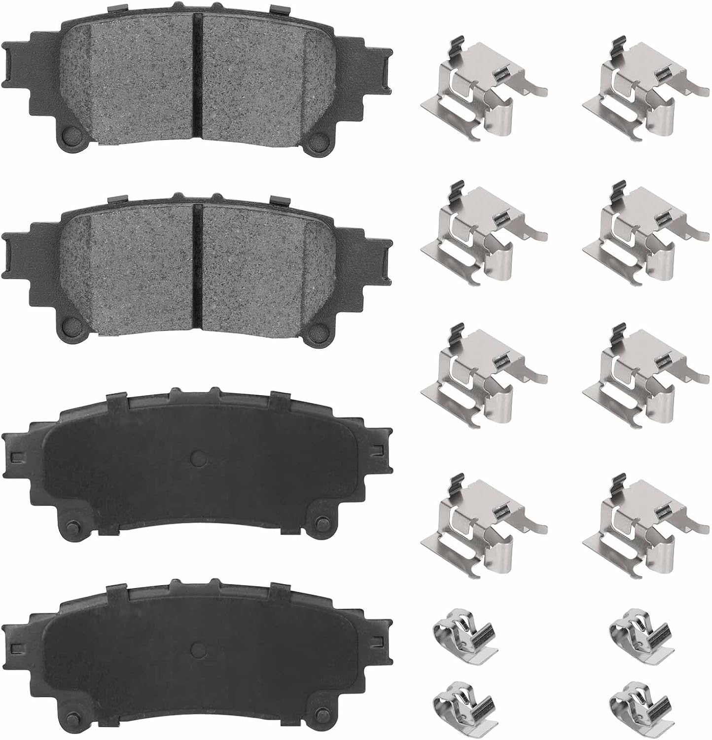Rear Ceramic Disc Brake Pads Set for Lexus GS200t GS350 GS450h IS200t IS250 IS300 IS350 RX350 RX450h RC200t RC300 RC350 2014-2017, for Toyota Sienna Prius V Highlander Mirai 4PCSWith Hardware