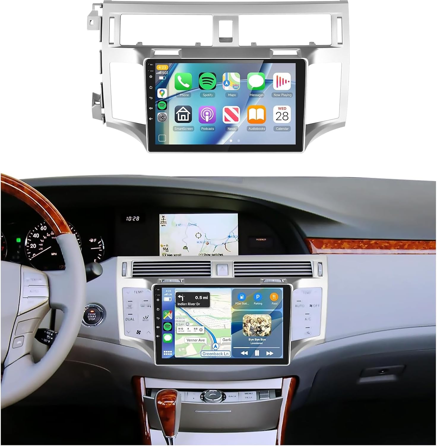 8Core 4GB64GB,Radio for Toyota Avalon 2005-2010,Android 13 Car Stereo with 5.0Bluetooth,9 Inch 1280X720 IPS Touchscreen,Wireless CarplayAndroid Auto GPS DSP 46EQ WiFi FMRDS SWC IP69K Backup Camera
