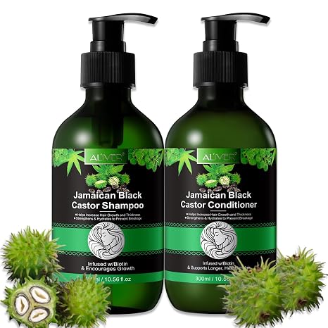 P-Beauty Castor Oil Set Shampoo & Conditioner with Biotin 300 ml for Hair Growth Hair Care & Scalp Care - Shampoo & Conditioner Against Hair Loss & Hair Breakage Care Shampoo & Conditioner Set