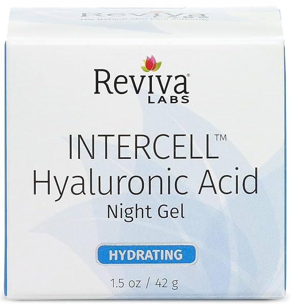 Reviva Labs Hyaluronic Acid Night Face Gel, Intercell Moisture Serum, 2 oz