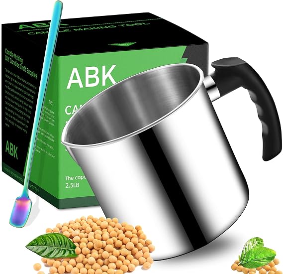 ABK Candle Making Pouring Pot,32oz 304 Stainless Candle Wax Melting Pot