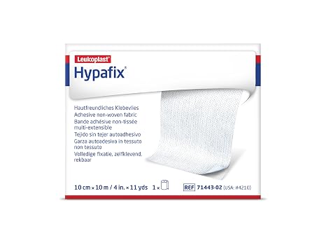 Leukoplast Hypafix Transparent Wide-Area Fixation, 4 in. 11 yd. (10 cm 10 m), 1 Roll