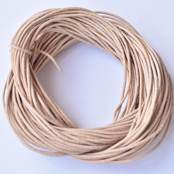 1.8mm Natural Untreated Leather Cord 25 Meter Hank (27 Yards) for Making Jewelry Safe for Birds Toys by Greek crafts
