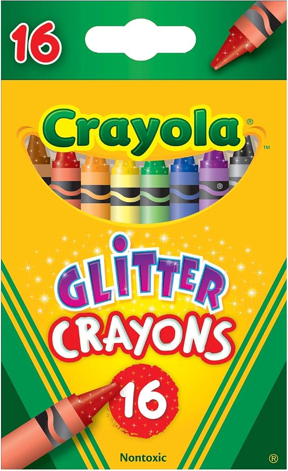 Crayola 16CT Multicolored Glitter Crayons