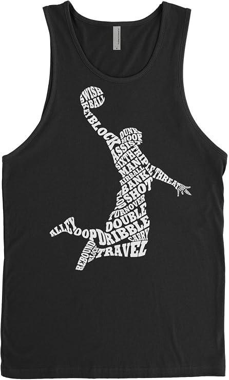 Threadrock Men's Basketball Player Typography Tank Top