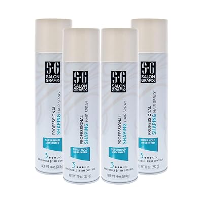 Salon Grafix Shaping Hair Spray - Flexible and Brushable - Hairspray for Women and Men - Professional Quality Results - Super Hold Unscented - 4 pc.