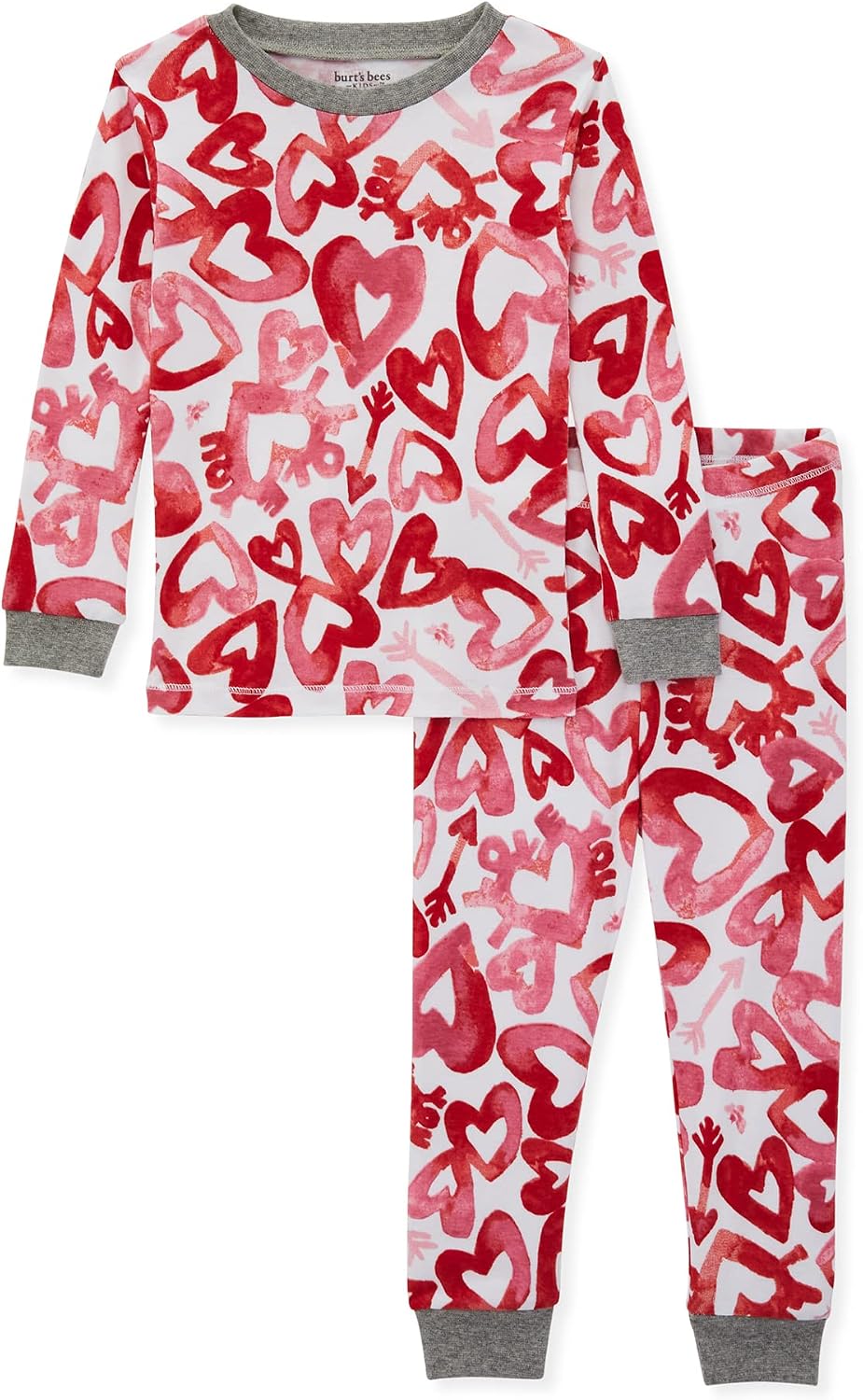Burt's Bees Baby Baby Girls' Pajamas, Tee and Pant 2-Piece Pj Set, 100% Organic Cotton, I Love You, 4T