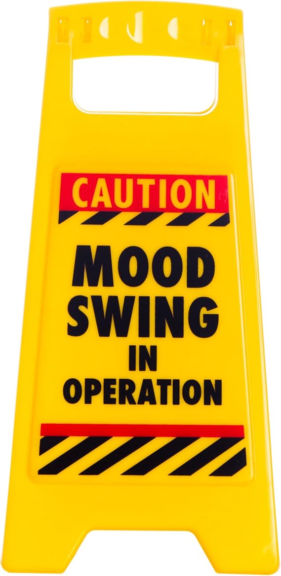 Boxer Gifts Mood Swing Novelty Office Humor Warning Sign | Funny White Elephant Gift For Him Her Coworker | Moody Teenager Gift