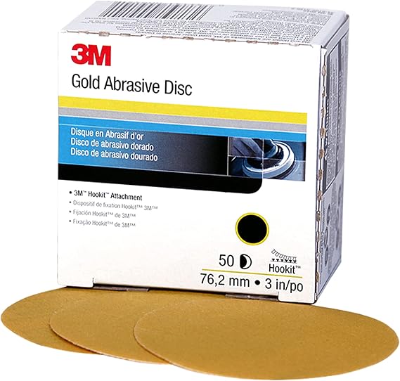 3M Hookit Gold Disc 236U, 00921, 3 in, P80 Grade, 50 Discs, Automotive Abrasive Discs