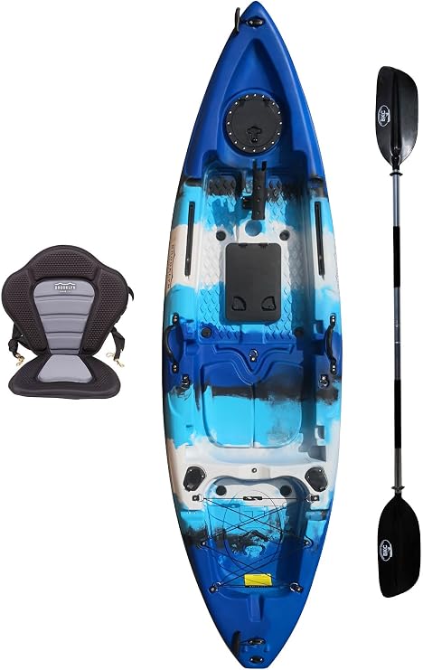 BKC Brooklyn 9.2 Sit-on-Top Single Fishing Kayak, Memory Foam Seat