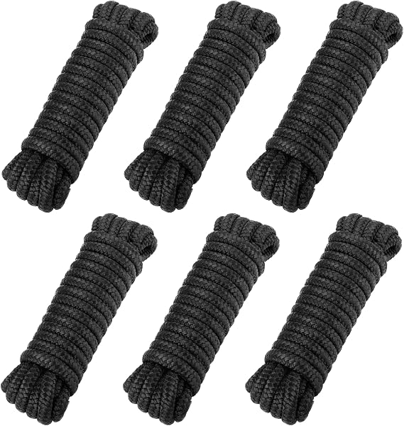 Premium Marine-Grade Dock Lines - 6 Pack 1/2" x 25' Strength-Tested Double Braided Nylon Boat Ropes with 12" Security Loops | Heavy-Duty Docking & Mooring Rope