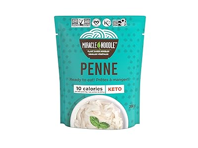 Miracle Noodle Ready to Eat Penne Pasta, 7 Oz Pack of 6, Plant Based Shirataki Konjac Noodles, 5 Calories, 1g Net Carbs Per Serving, Keto, Gluten-Free