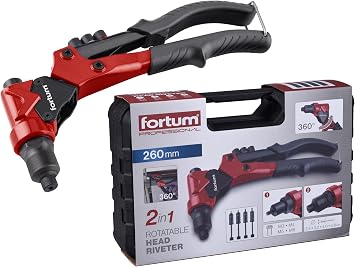 Combination Hand Riveter for Blind Rivets and Threaded Rivets, 360 Swivel Head, Rivet Nut Pliers for M3-M6 Rivet Nuts and 2.4-4.8 mm Pop Rivets, Rivet Pliers with Pull Pins