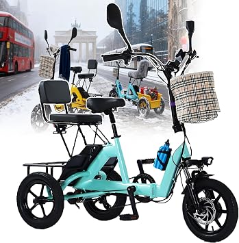 New 3-Wheel Electric Tricycle Bike For Adults, 180kg Load & Foldable Design, 45km Range, 3 Modes, Lcd Display, Safety Horn, Led